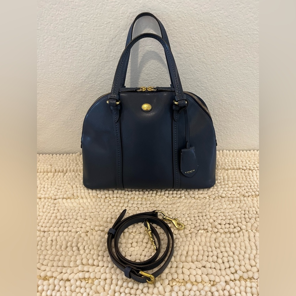 COACH “ Peyton” Blue Saffiano Leather Satchel
